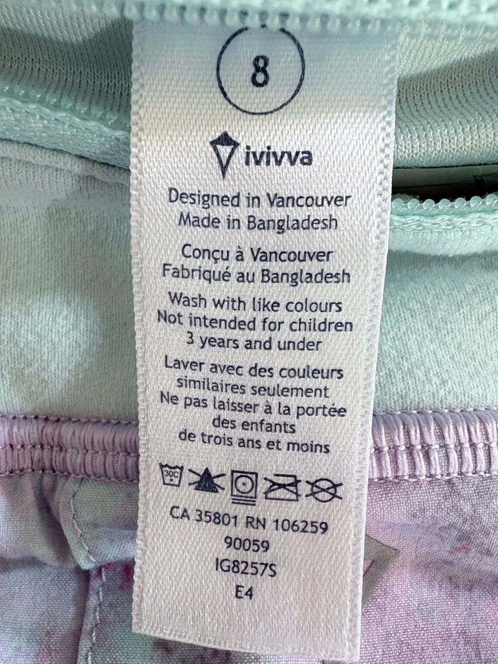 Ivivva by lululemon Girls Pastel Set the Pace Pleated Skirt Skort Size 8